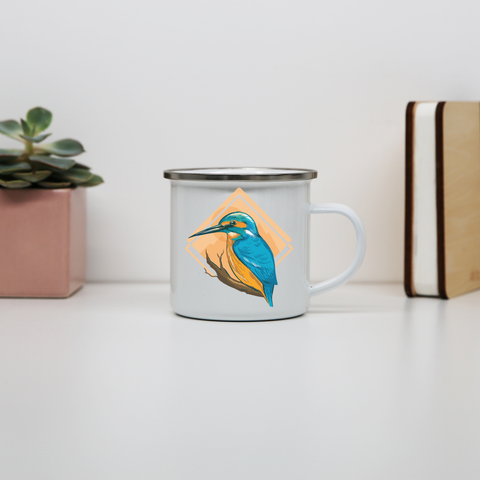 Kingfisher bird enamel camping mug outdoor cup colors - Graphic Gear