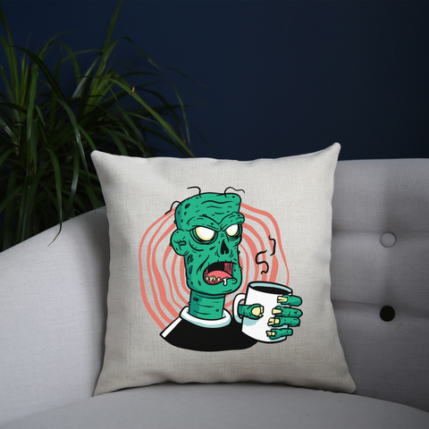 Coffee zombie cushion cover pillowcase linen home decor - Graphic Gear