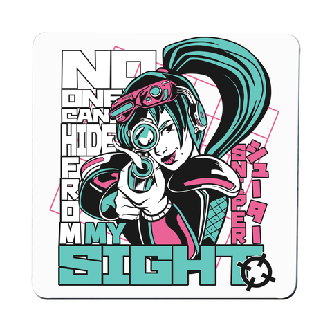 Anime sniper girl coaster drink mat - Graphic Gear