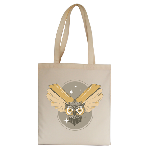 Owl books tote bag canvas shopping - Graphic Gear