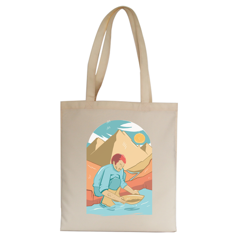 Gold panning tote bag canvas shopping - Graphic Gear