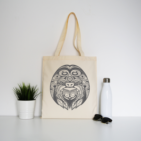 Ornamental sloth tote bag canvas shopping - Graphic Gear
