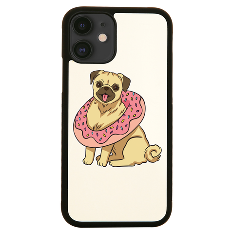 Pug with donut iPhone case cover 11 11Pro Max XS XR X - Graphic Gear