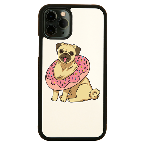 Pug with donut iPhone case cover 11 11Pro Max XS XR X - Graphic Gear