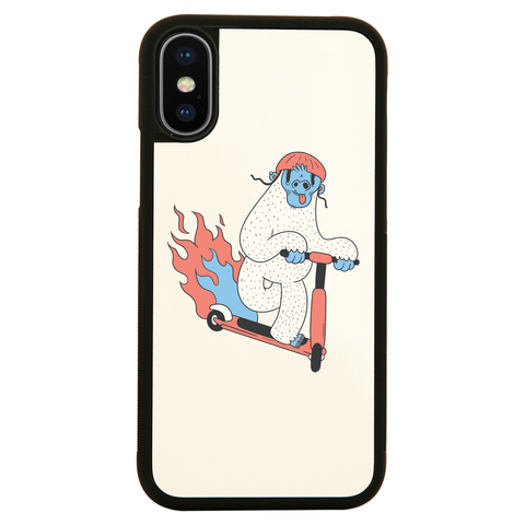Yeti riding scooter iPhone case cover 11 11Pro Max XS XR X - Graphic Gear