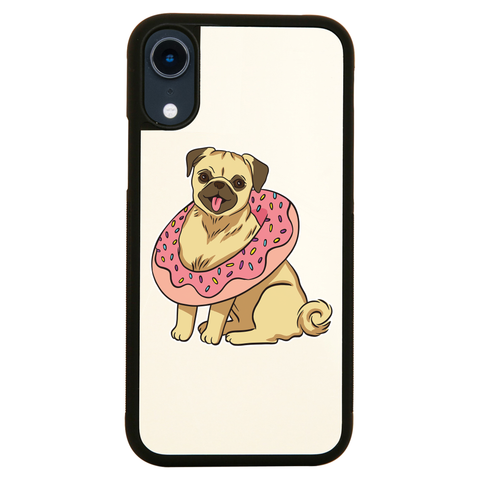 Pug with donut iPhone case cover 11 11Pro Max XS XR X - Graphic Gear