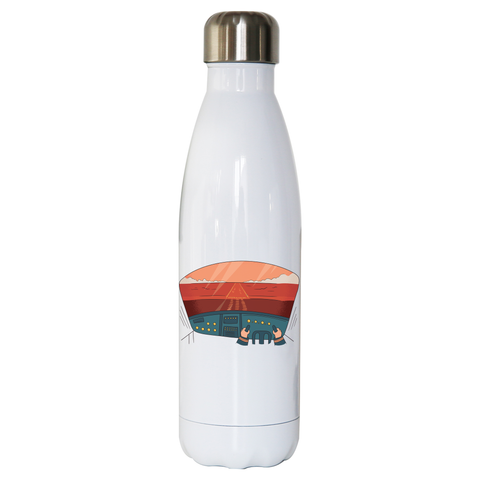Pilot cockpit view water bottle stainless steel reusable - Graphic Gear