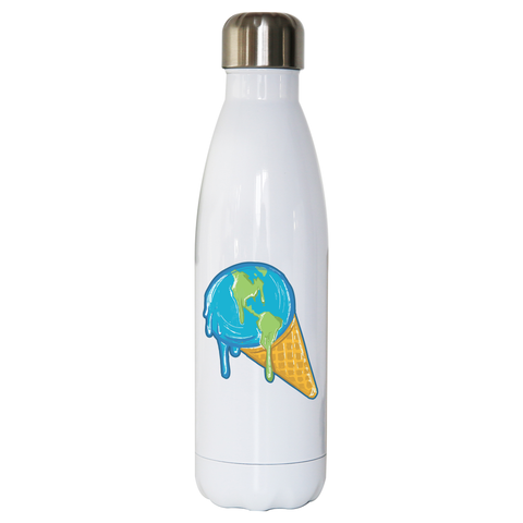 Melting earth water bottle stainless steel reusable - Graphic Gear