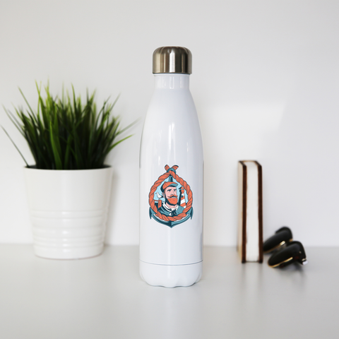 Bearded sailor water bottle stainless steel reusable - Graphic Gear