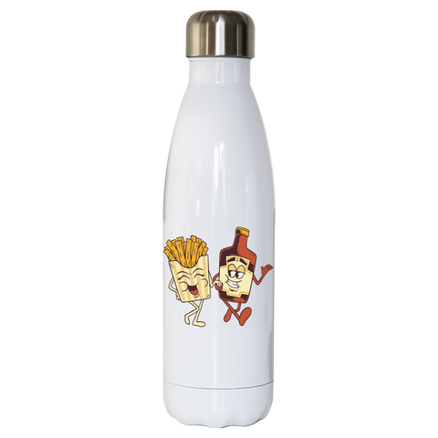 Fries and ketchup couple water bottle stainless steel reusable - Graphic Gear