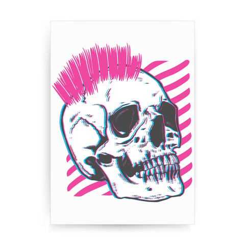 Punk skull glitch print poster wall art decor - Graphic Gear