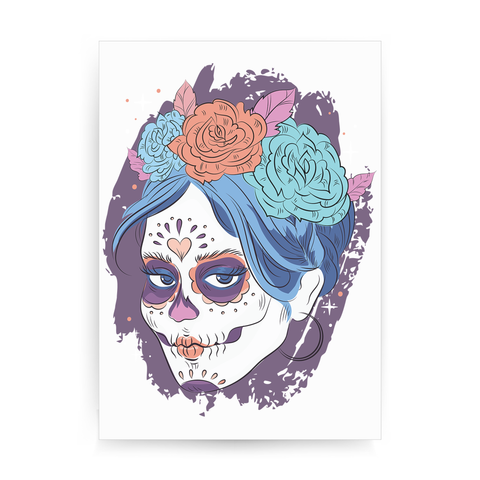 Dia de los muertos skull print poster wall art decor - Graphic Gear