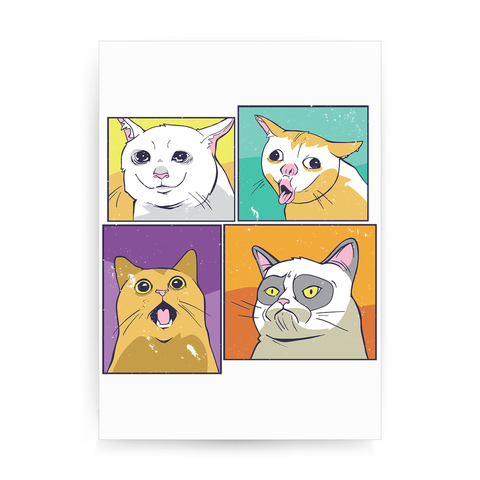 Meme cats print poster wall art decor - Graphic Gear