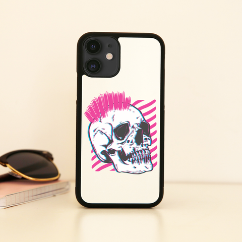 Punk skull glitch iPhone case cover 11 11Pro Max XS XR X - Graphic Gear