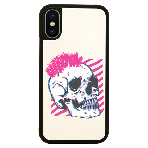 Punk skull glitch iPhone case cover 11 11Pro Max XS XR X - Graphic Gear