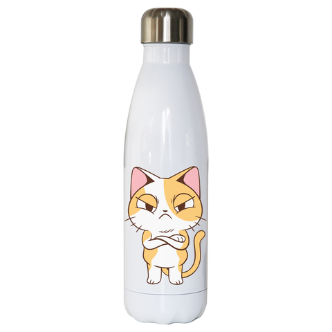 Angry kitten water bottle stainless steel reusable - Graphic Gear