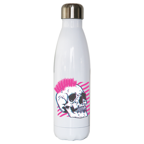 Punk skull glitch water bottle stainless steel reusable - Graphic Gear