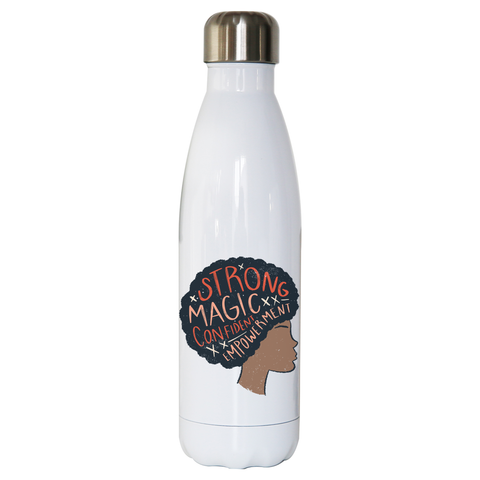 Proud afro woman quote water bottle stainless steel reusable - Graphic Gear