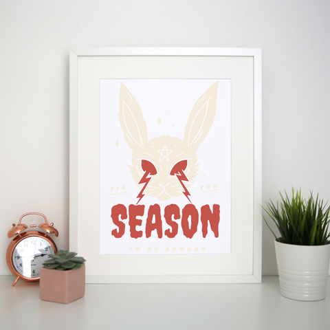 Scary halloween rabbit print poster wall art decor - Graphic Gear