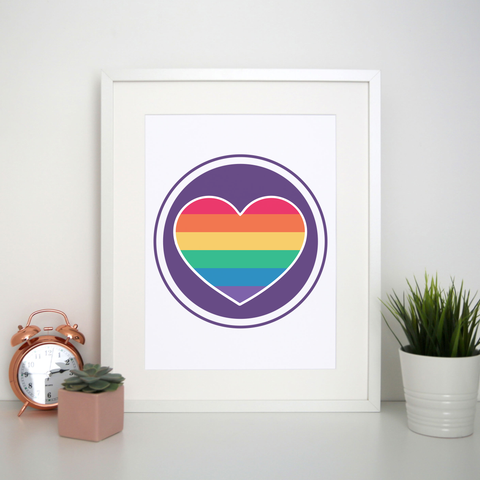 Rainbow heart print poster wall art decor - Graphic Gear