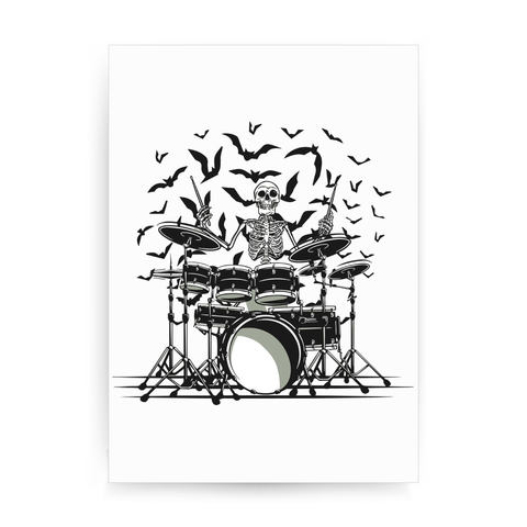 Skeleton drummer print poster wall art decor - Graphic Gear