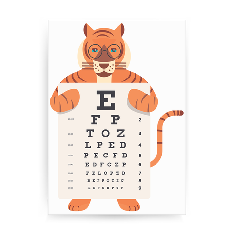 Tiger eye chart print poster wall art decor - Graphic Gear