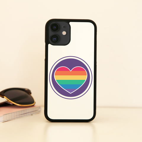 Rainbow heart iPhone case cover 11 11Pro Max XS XR X - Graphic Gear
