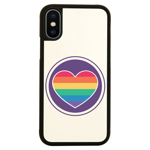Rainbow heart iPhone case cover 11 11Pro Max XS XR X - Graphic Gear