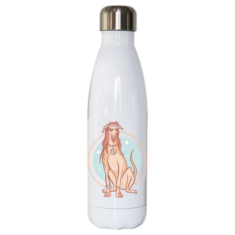 Hippie dog water bottle stainless steel reusable - Graphic Gear
