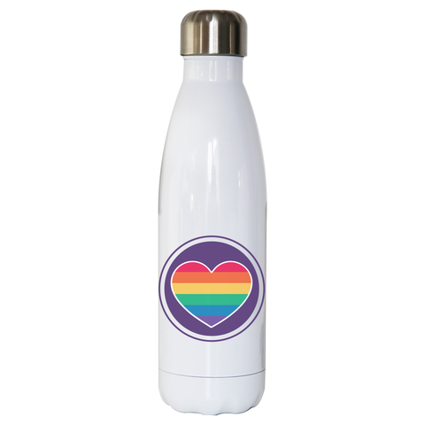 Rainbow heart water bottle stainless steel reusable - Graphic Gear