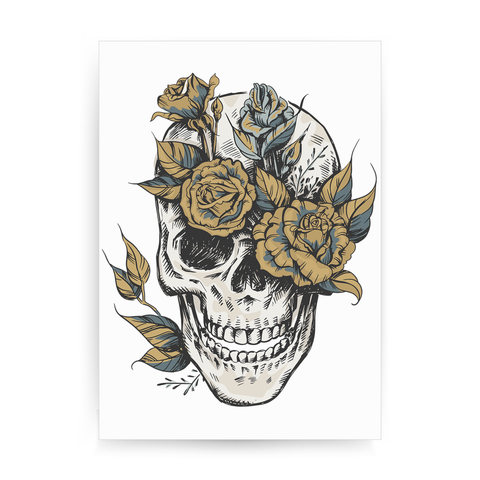 Flower skull print poster wall art decor - Graphic Gear