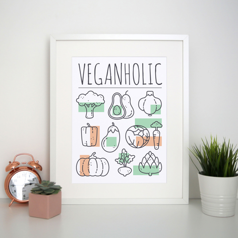 Veganholic print poster wall art decor - Graphic Gear