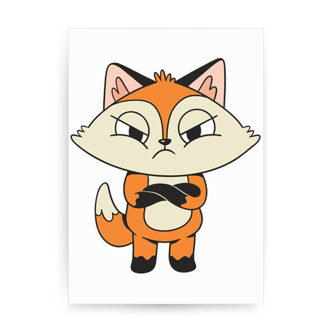 Angry fox print poster wall art decor - Graphic Gear