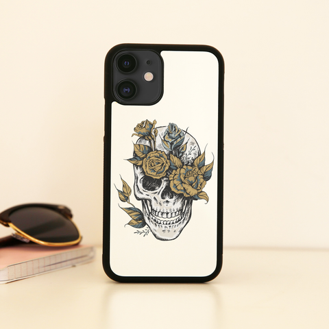Flower skull iPhone case cover 11 11Pro Max XS XR X - Graphic Gear