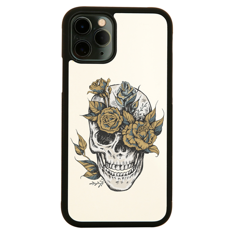 Flower skull iPhone case cover 11 11Pro Max XS XR X - Graphic Gear