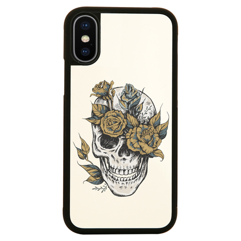 Flower skull iPhone case cover 11 11Pro Max XS XR X - Graphic Gear