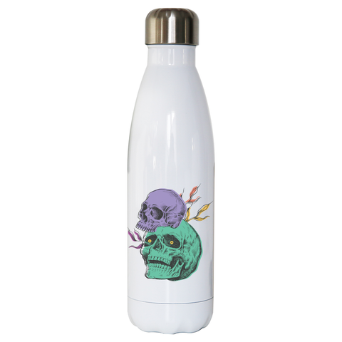 Creepy skulls water bottle stainless steel reusable - Graphic Gear
