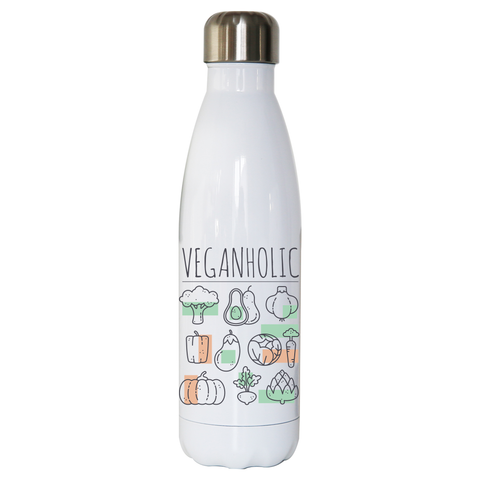 Veganholic water bottle stainless steel reusable - Graphic Gear