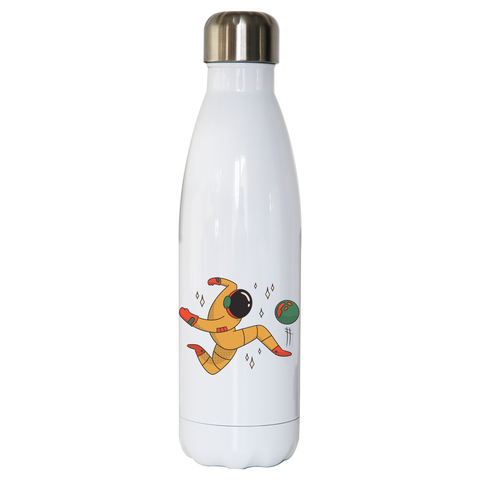 Astronaut soccer water bottle stainless steel reusable - Graphic Gear