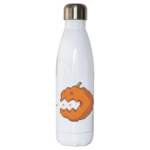 Pixel pumpkin water bottle stainless steel reusable - Graphic Gear