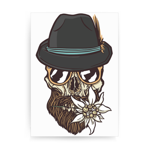 Hipster skull print poster wall art decor - Graphic Gear