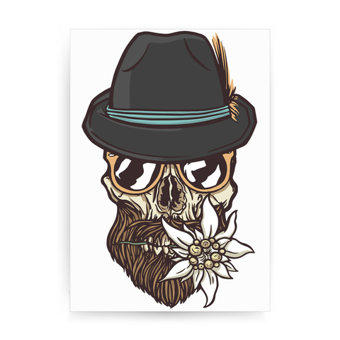 Hipster skull print poster wall art decor - Graphic Gear