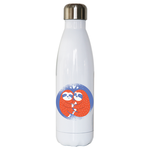 Valentines sloth water bottle stainless steel reusable - Graphic Gear