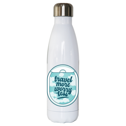 Travel quote water bottle stainless steel reusable - Graphic Gear