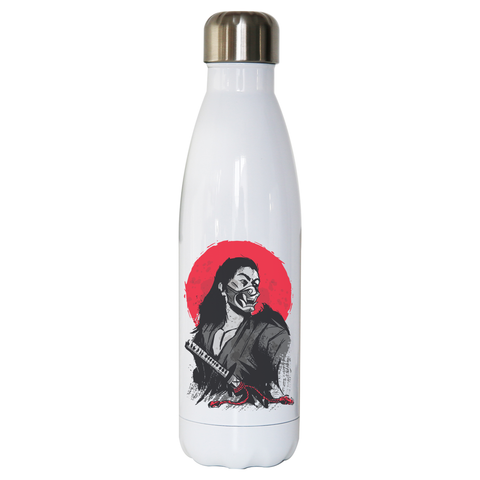 Male japanese warrior water bottle stainless steel reusable - Graphic Gear