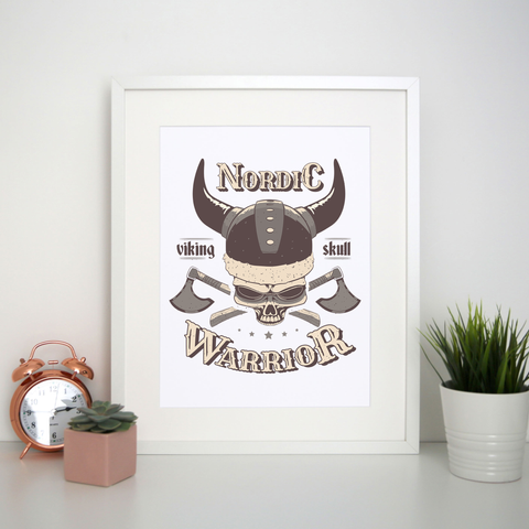 Skull viking print poster wall art decor - Graphic Gear