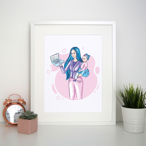 Working mom print poster wall art decor - Graphic Gear
