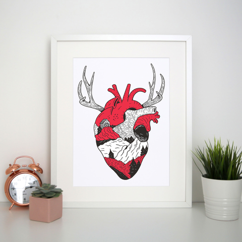 Forest heart print poster wall art decor - Graphic Gear