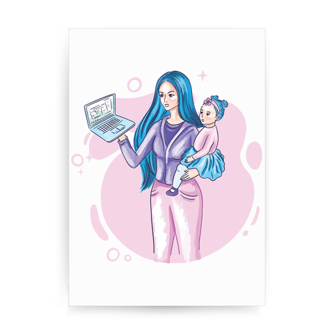 Working mom print poster wall art decor - Graphic Gear