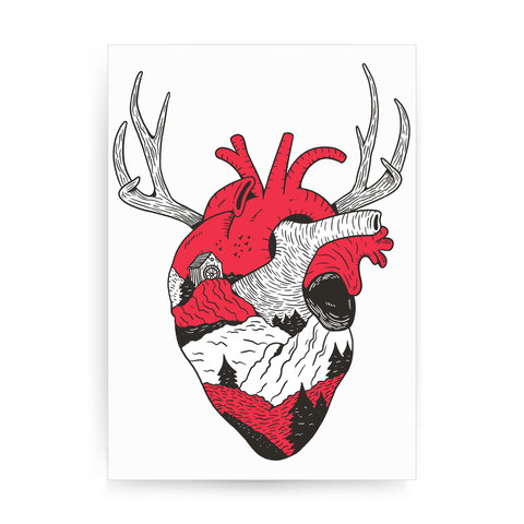 Forest heart print poster wall art decor - Graphic Gear